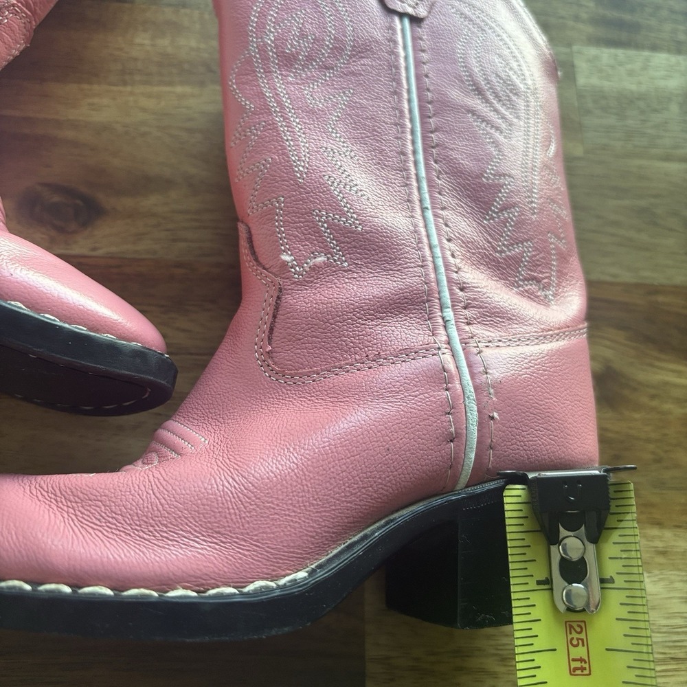 OLD WEST Pink Corona Leather Pull-On Cowboy Western Boots Toddler Girl Size 9.5D - Picture 3 of 16